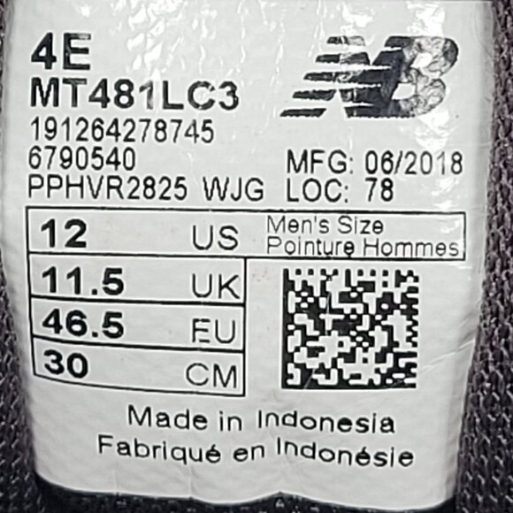 New Balance 481 v3 Men's Gray Trail Running Shoes MT481LC3 US Size 12 4E - Picture 8 of 8